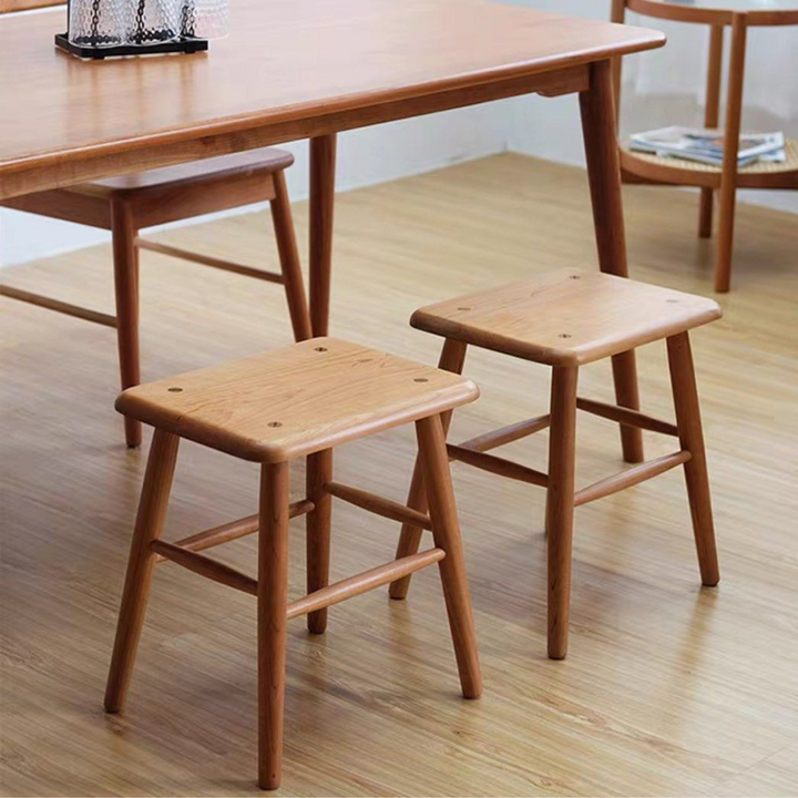 WREN Rectangular Solid Wood Stool