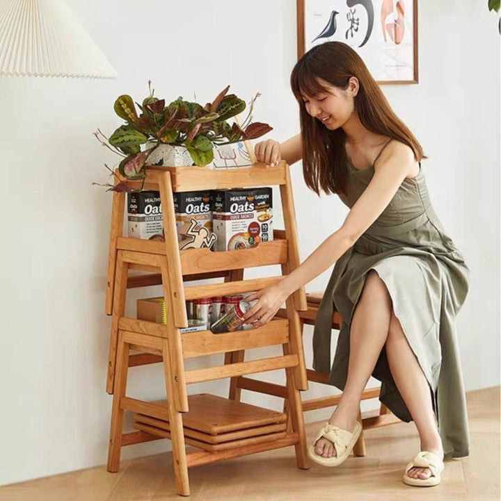 ZAYNE Stackable Solid Wood Stool Storage