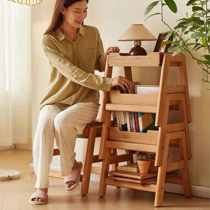 ZAYNE Stackable Solid Wood Stool Storage