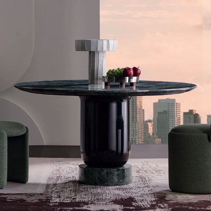 QUINCY Modern Round Marble Dining Table