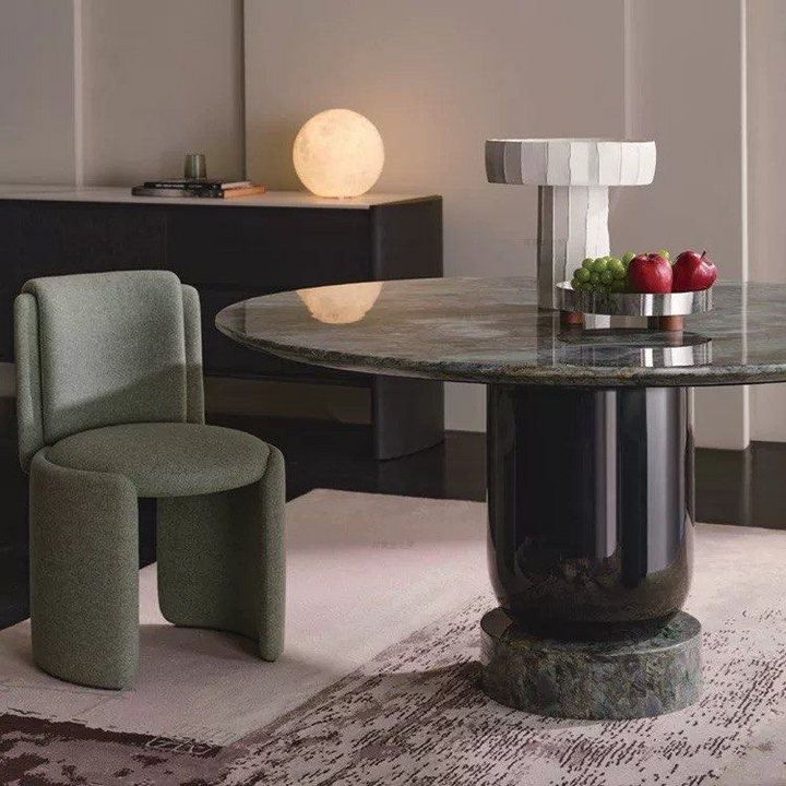 QUINCY Modern Round Marble Dining Table