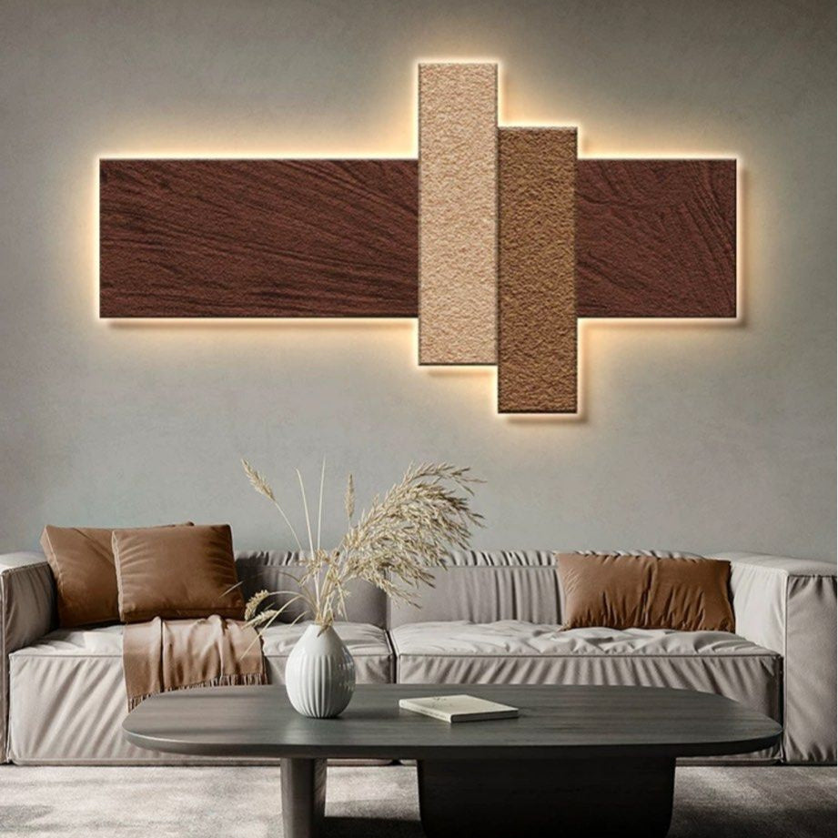 MIER Modern Sandstone LED Wall Art