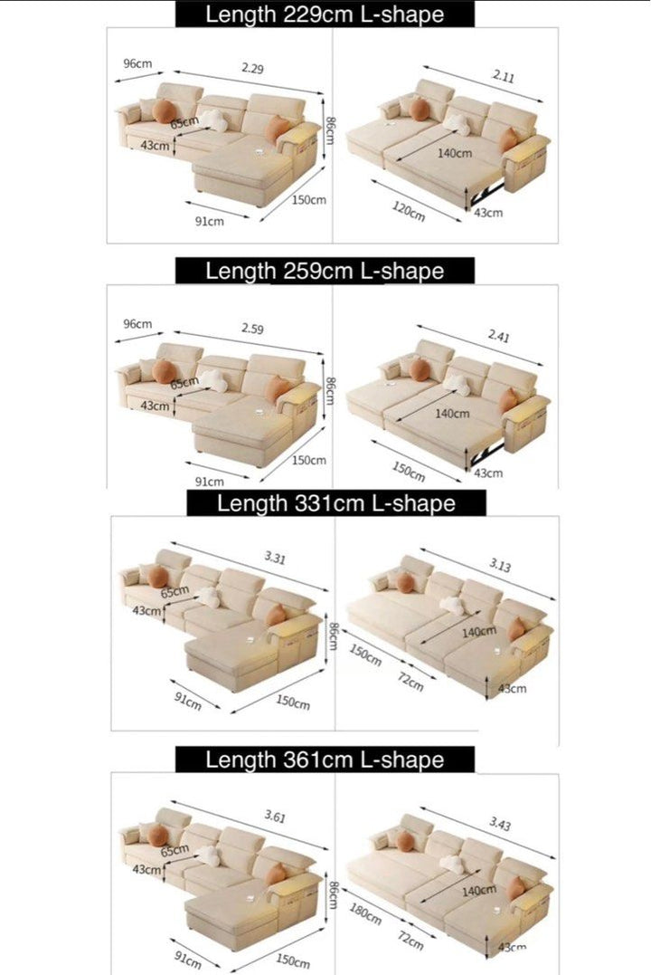 TALISSE Modern Sofa Bed With Storage