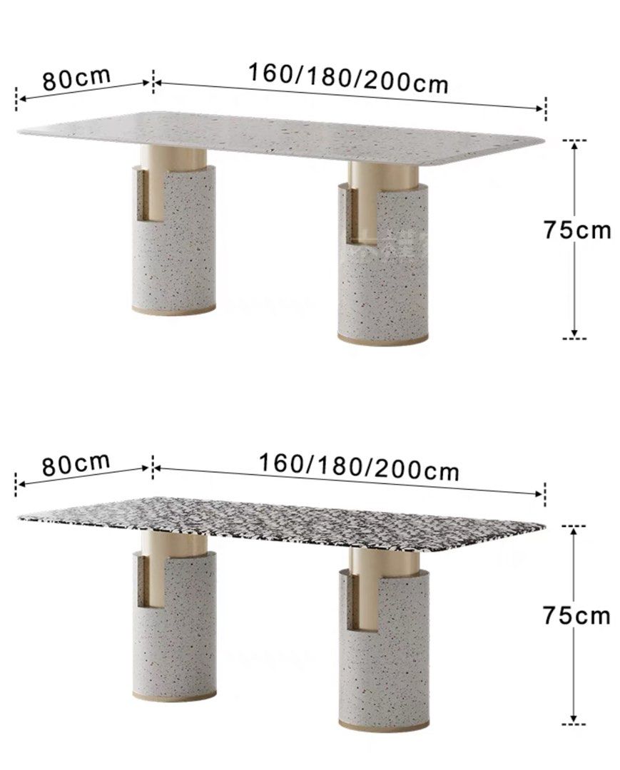 WILLOW Modern Terrazzo Marble Dining Table