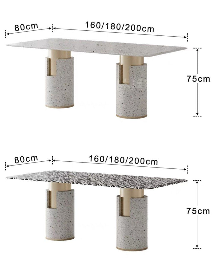 WILLOW Modern Terrazzo Marble Dining Table