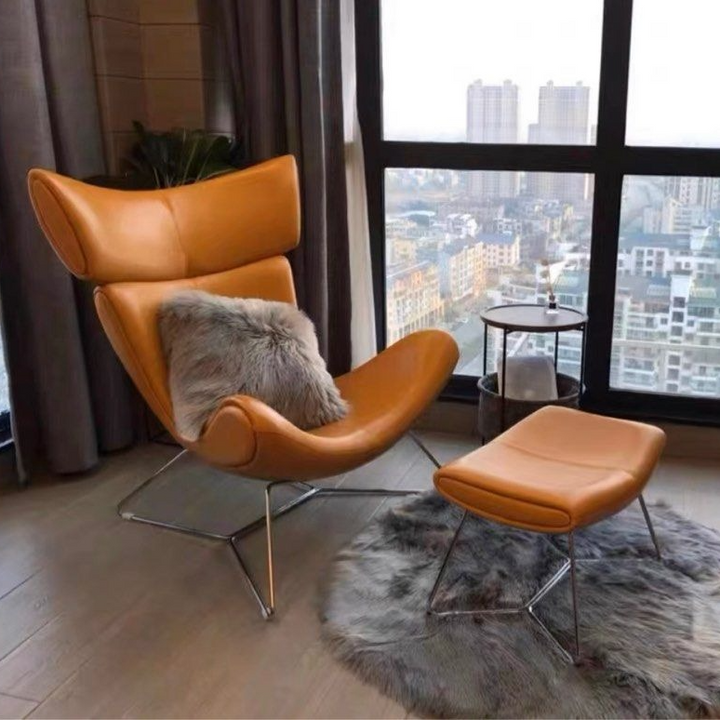 KENNETH Designer Lounge Chair With Ottoman