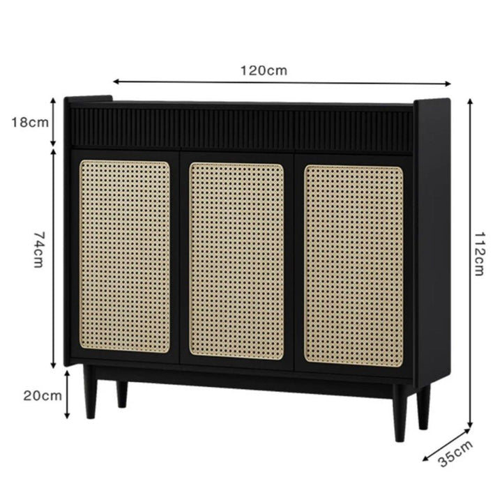 MOVAIS Rustic Solid Wood Shoe Cabinet
