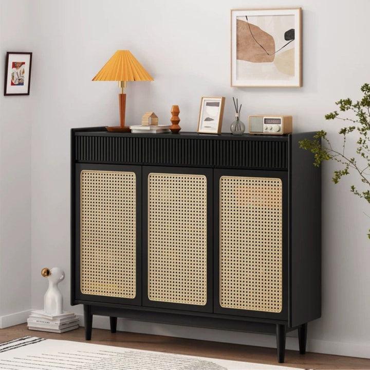 MOVAIS Rustic Solid Wood Shoe Cabinet