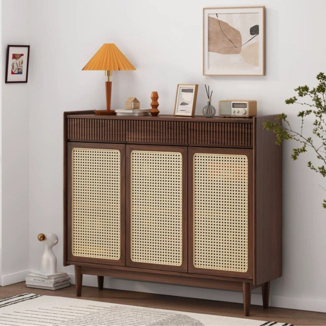MOVAIS Rustic Solid Wood Shoe Cabinet