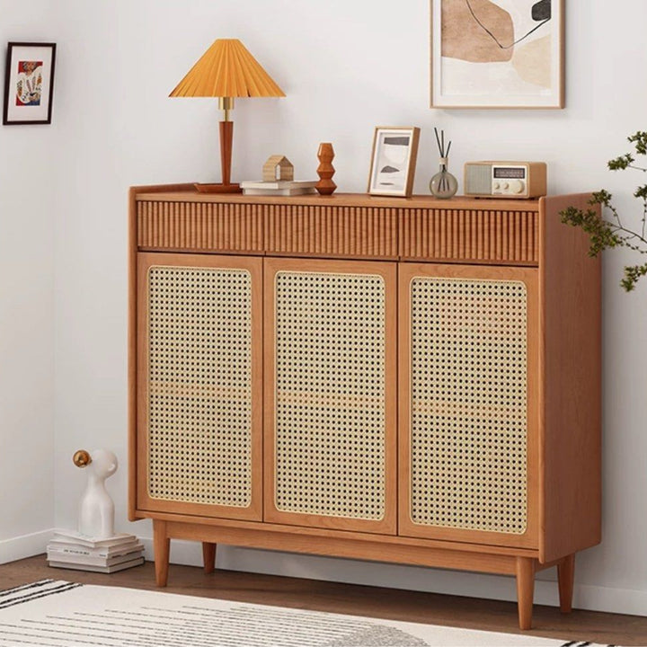 MOVAIS Rustic Solid Wood Shoe Cabinet