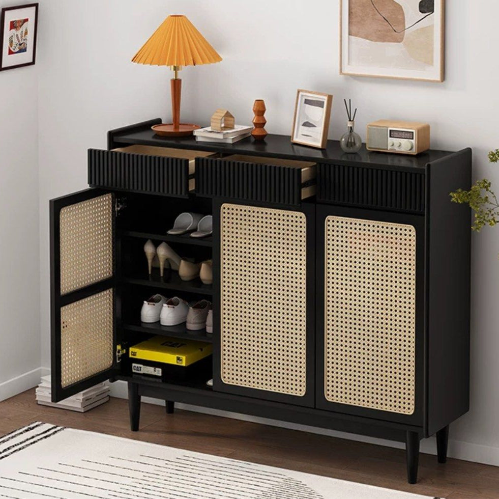 MOVAIS Rustic Solid Wood Shoe Cabinet