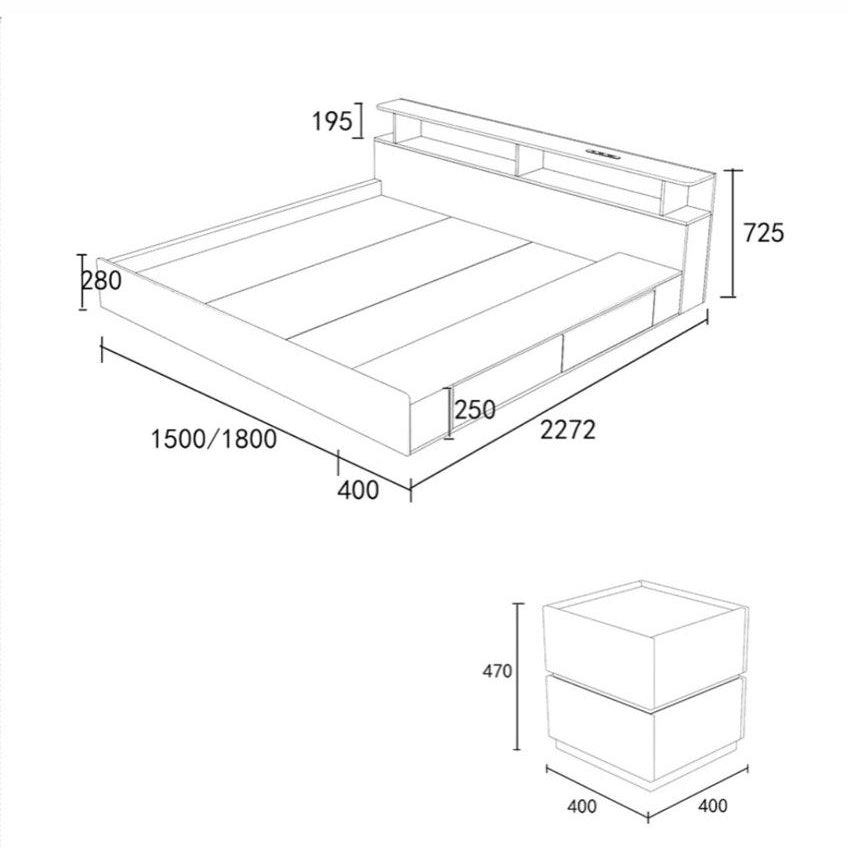 NAKO Modern Japandi Platform Bedframe