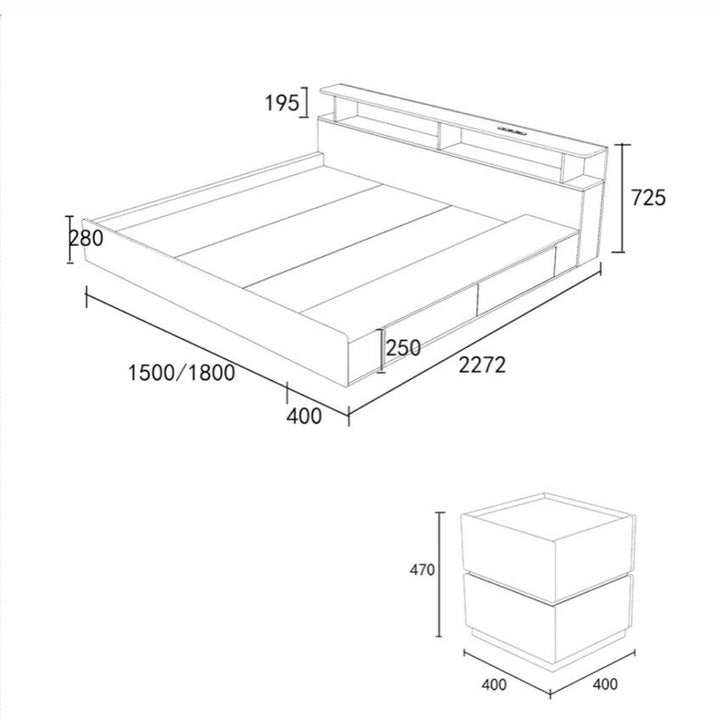 NAKO Modern Japandi Platform Bedframe