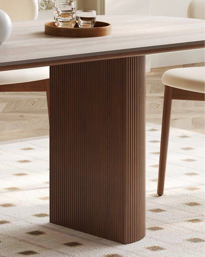 LORA Modern Travertine Dining Table