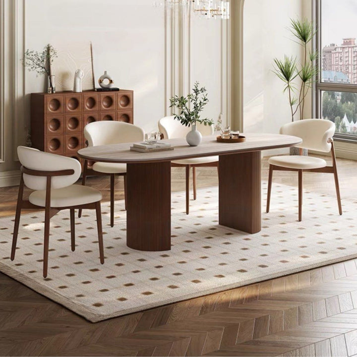 LORA Modern Travertine Dining Table