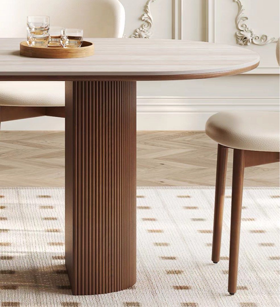 LORA Modern Travertine Dining Table