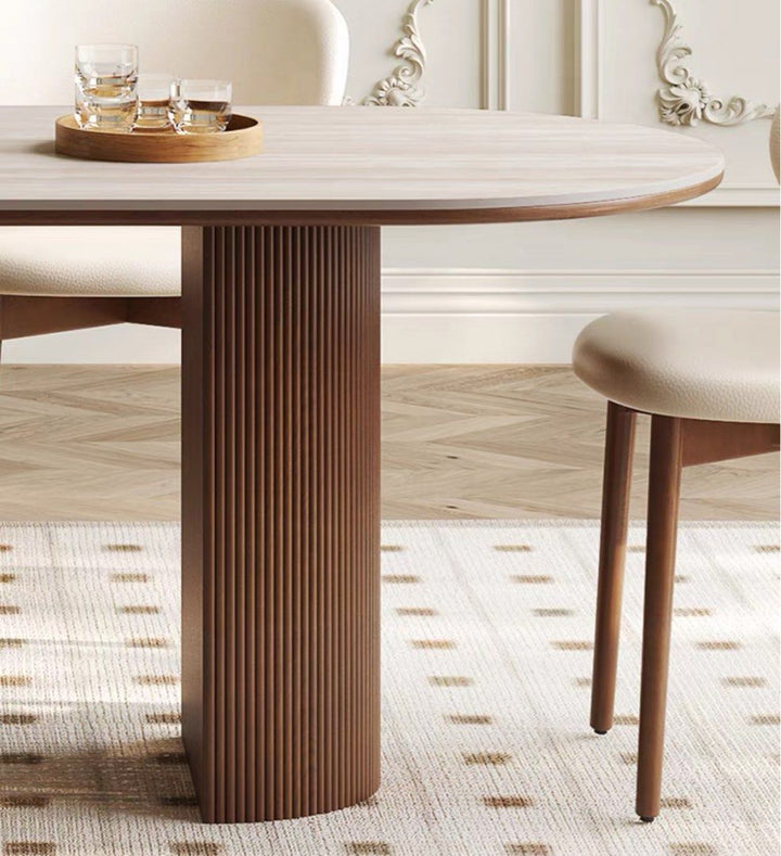 LORA Modern Travertine Dining Table