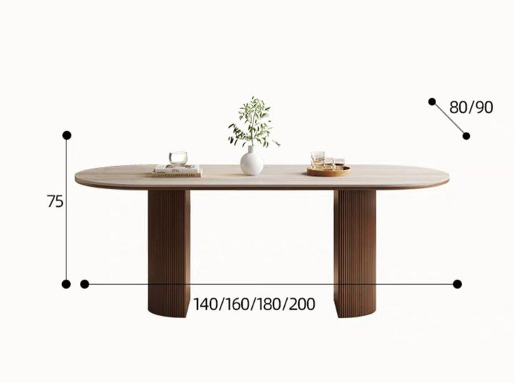 LORA Modern Travertine Dining Table