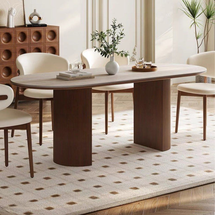 LORA Modern Travertine Dining Table