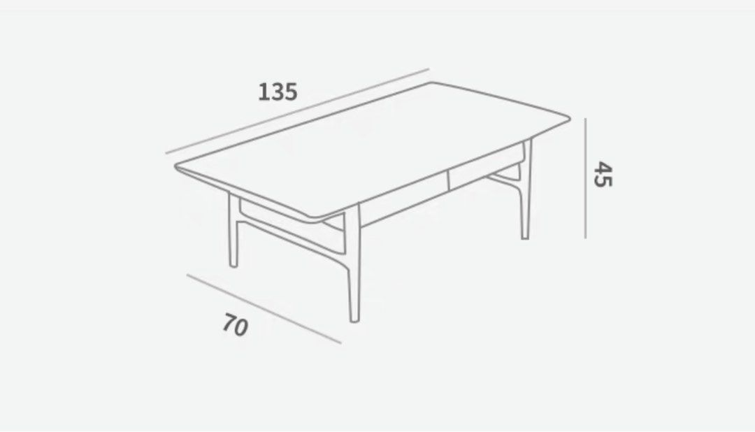 RINA Japandi Solid Wood Coffee Table