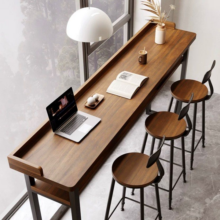KOZIAN Rustic Solid Wood Bar Table & Stools