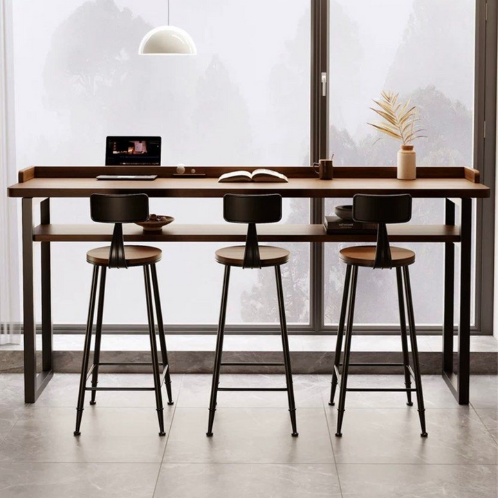 KOZIAN Rustic Solid Wood Bar Table & Stools