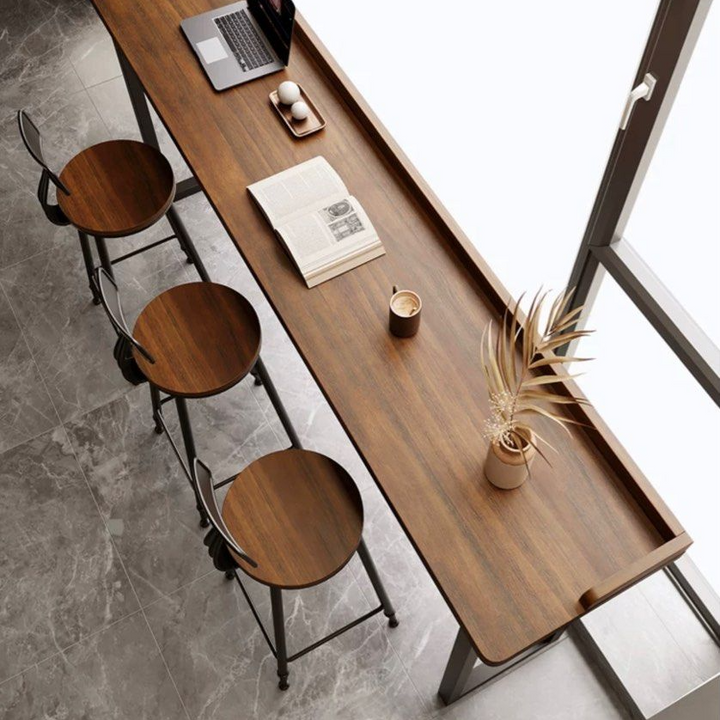 KOZIAN Rustic Solid Wood Bar Table & Stools