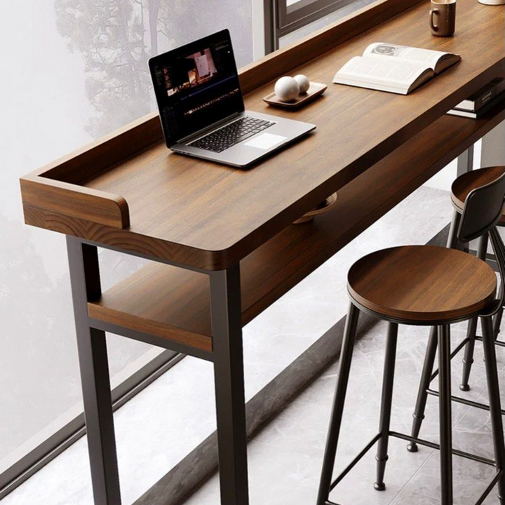 KOZIAN Rustic Solid Wood Bar Table & Stools