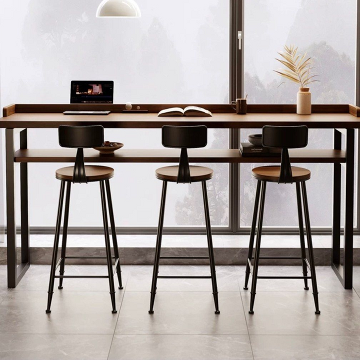 KOZIAN Rustic Solid Wood Bar Table & Stools