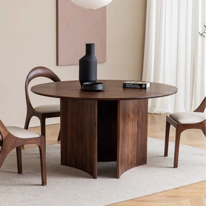 FRANCO Modern Dining Table with Lazy Susan and Chair