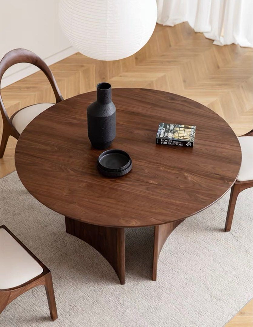 FRANCO Modern Dining Table with Lazy Susan and Chair