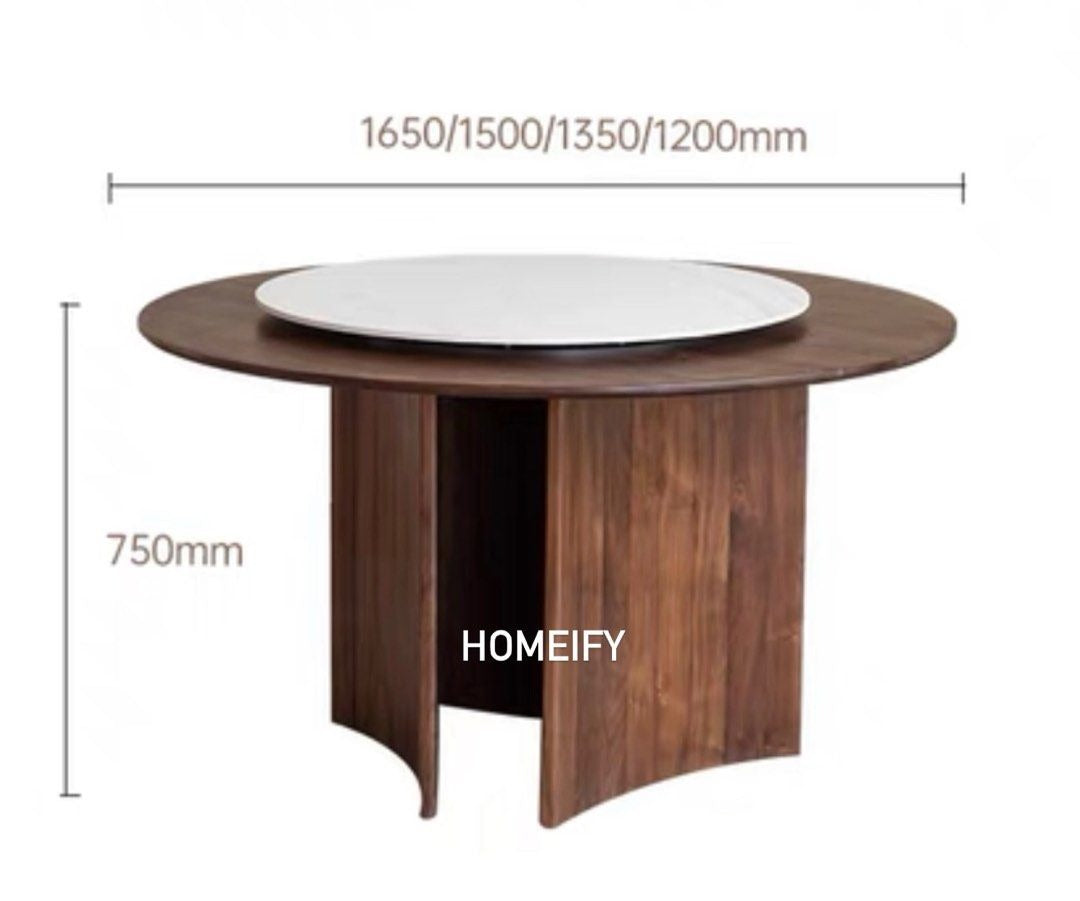 FRANCO Modern Dining Table with Lazy Susan and Chair