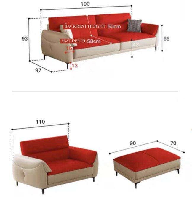 DIVERNO Modern Italian Leather Sofa