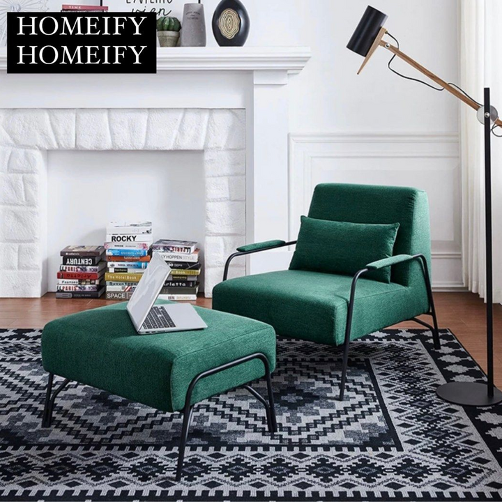 FINOLA Modern Lounge Chair With Ottoman