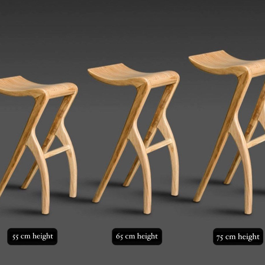 KYZO Modern Solid Wood Bar Stool