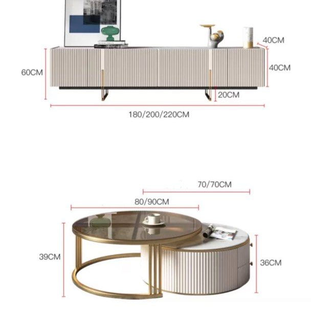 FREEN Modern TV Console & Coffee Table