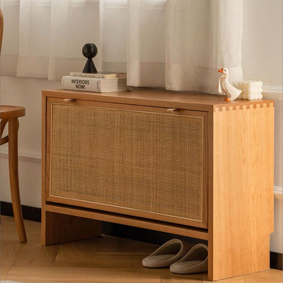 OFRE Solid Wood Ultra Thin Shoe Cabinet
