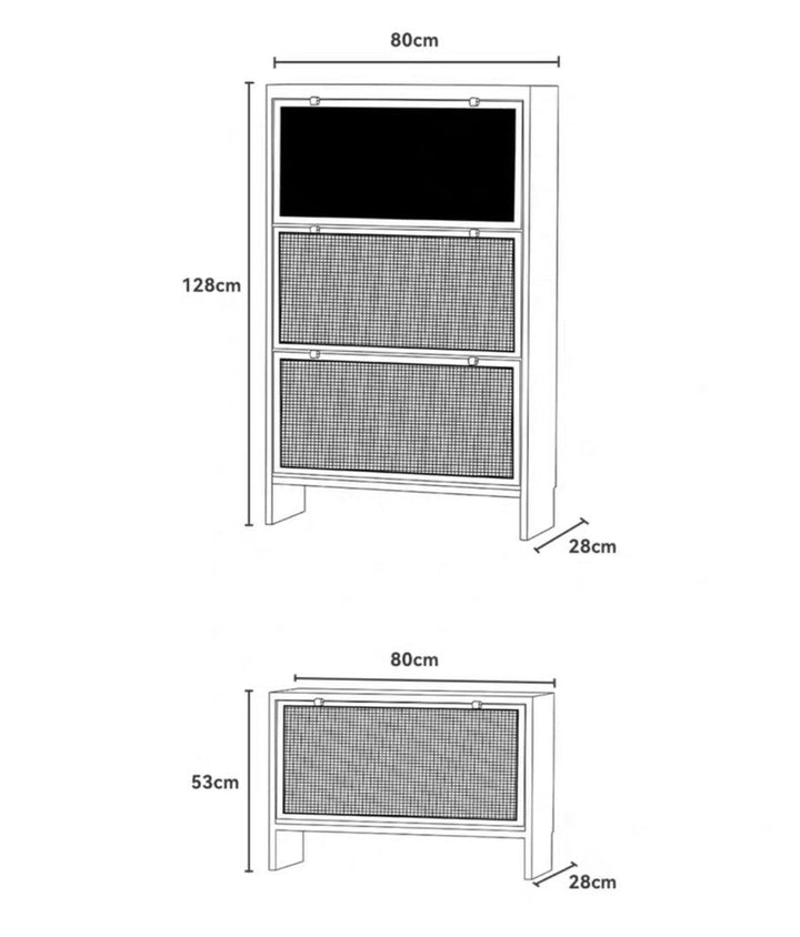 OFRE Solid Wood Ultra Thin Shoe Cabinet