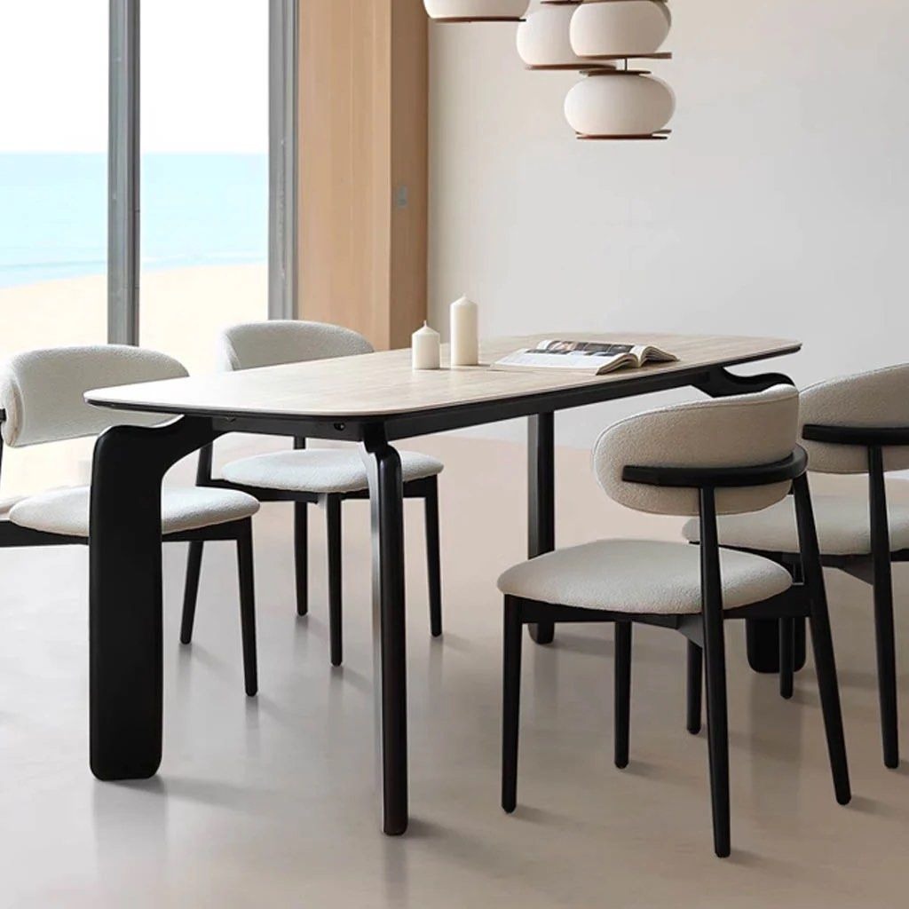 PERCY Travertine Sintered Stone Dining Table