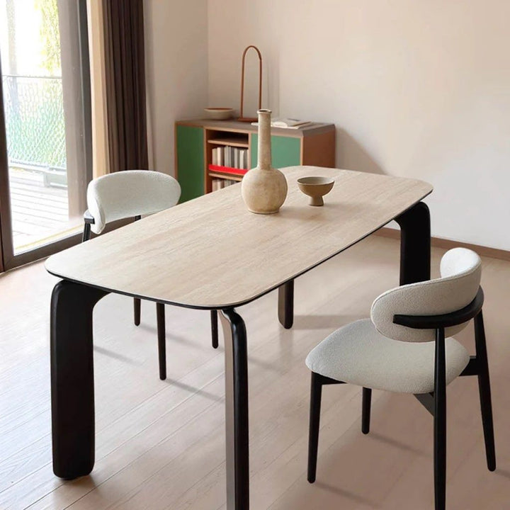 PERCY Travertine Sintered Stone Dining Table