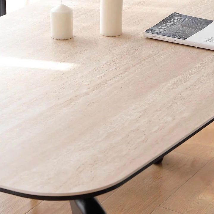 PERCY Travertine Sintered Stone Dining Table