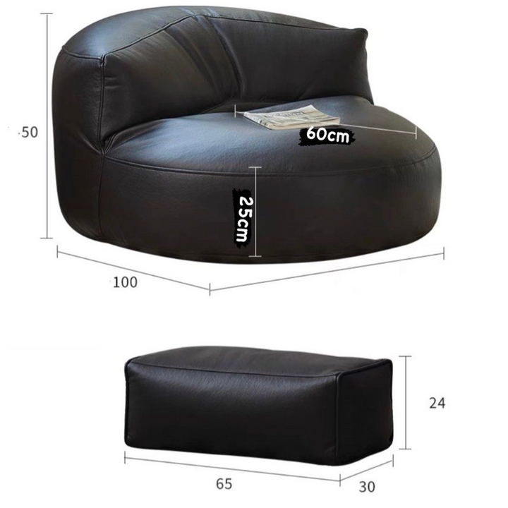 ORO Minimalist Bean Bag with Ottoman
