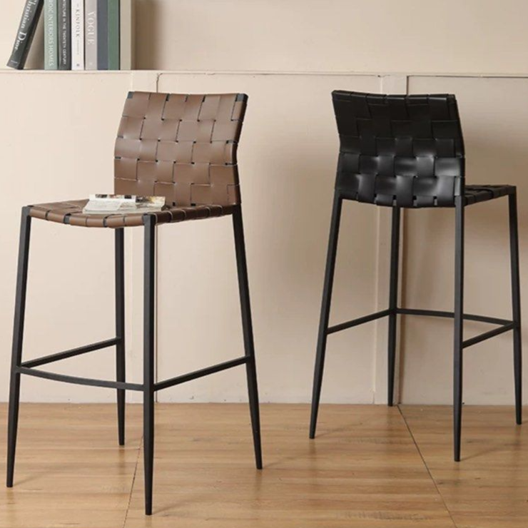 GAURE Modern Saddle Leather Bar Stool