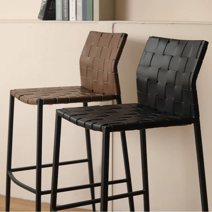 GAURE Modern Saddle Leather Bar Stool