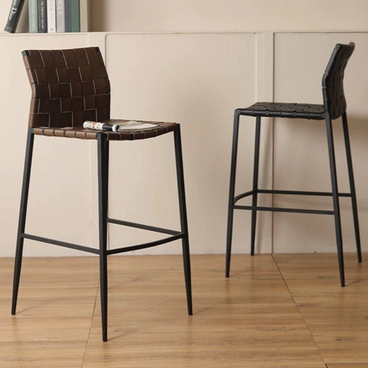 GAURE Modern Saddle Leather Bar Stool