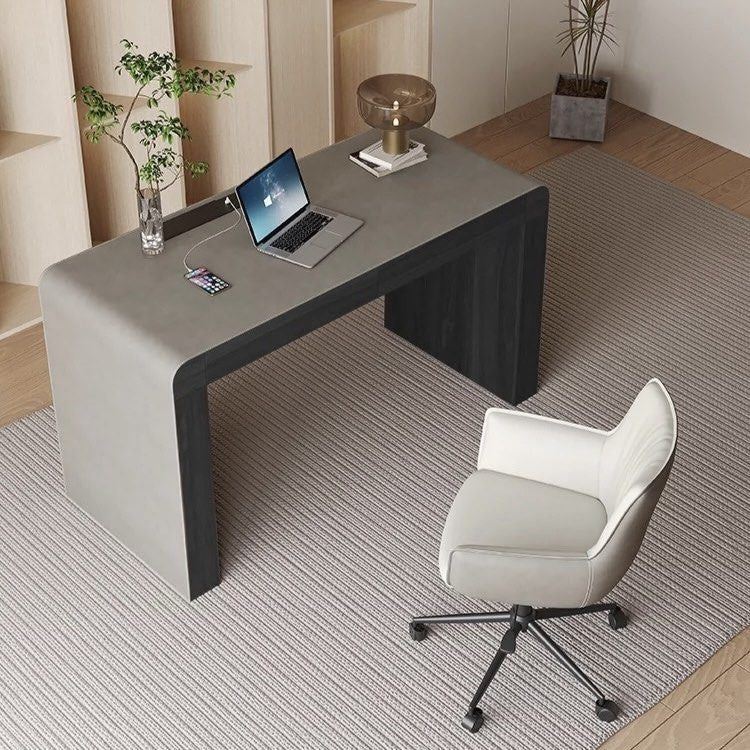 EAMON Modern Saddle Leather Study Desk