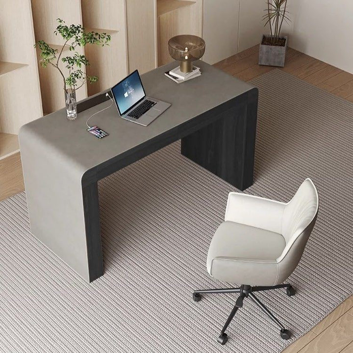 EAMON Modern Saddle Leather Study Desk