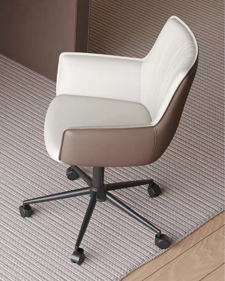 EAMON Modern Saddle Leather Study Desk