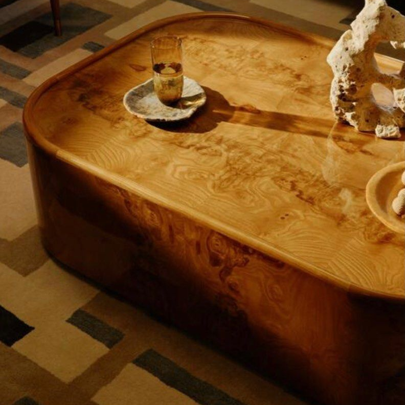 YAN Modern Mappa Burl Coffee Table