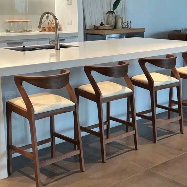 EMA Modern Solid Wood Bar Stool